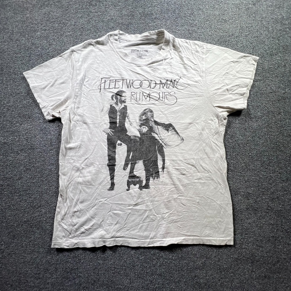 Fleetwood Mac T-Shirt Men's L White Short Sleeve Band Rumours Concert Tour 2018